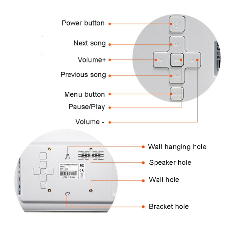 DPF-706 7 inch Digital Photo Frame LED Wall Mounted Advertising Machine, Plug:UK Plug(Black) - free shipping - PMC Jewellery - Order now!