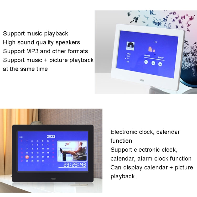 DPF-706 7 inch Digital Photo Frame LED Wall Mounted Advertising Machine, Plug:UK Plug(Black) - free shipping - PMC Jewellery - Order now!