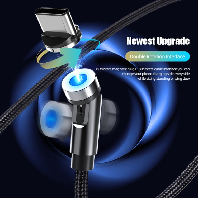 CC56 8 Pin + Type-C/USB-C + Micro USB Magnetic Interface Dust Plug Rotating Data Charging Cable, Cbale Length: 2m(Black) - Charging Cable & Head by PMC Jewellery | Online Shopping South Africa | PMC Jewellery | Buy Now Pay Later Mobicred