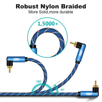 EMK Dual 90-Degree Male To Male Nylon Braided Audio Cable, Cable Length:1.5m(Blue) - Audio Optical Cables by EMK | Online Shopping South Africa | PMC Jewellery | Buy Now Pay Later Mobicred