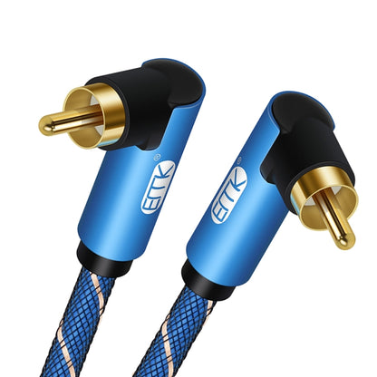 EMK Dual 90-Degree Male To Male Nylon Braided Audio Cable, Cable Length:3m(Blue) - Audio Optical Cables by EMK | Online Shopping South Africa | PMC Jewellery | Buy Now Pay Later Mobicred