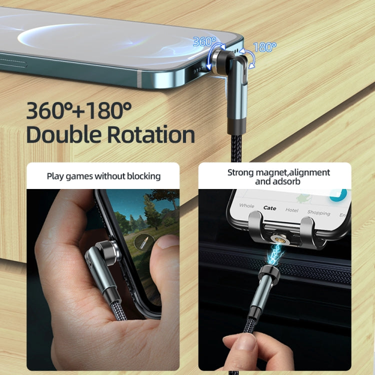 CC57 540 Degrees Rotary Magnetic Fast Charging Data Cable, Cable Length:1m(Black) - free shipping - PMC TechLife - Order now!