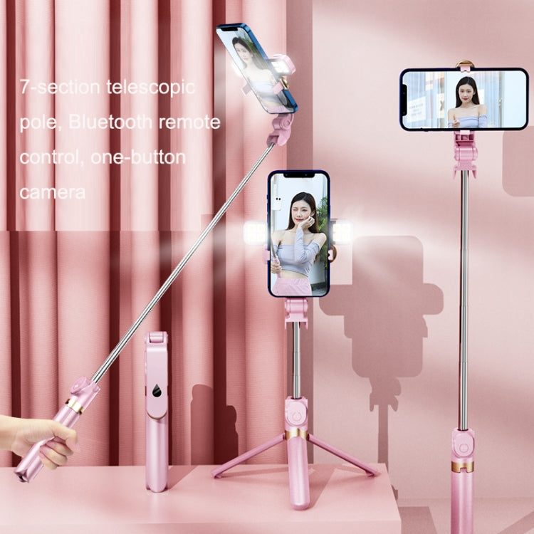 XT06S Live Beauty Bluetooth Tripod Selfie Stick(Pink) - Selfie Sticks by PMC TechLife | Online Shopping South Africa | PMC TechLife | Buy Now Pay Later Mobicred