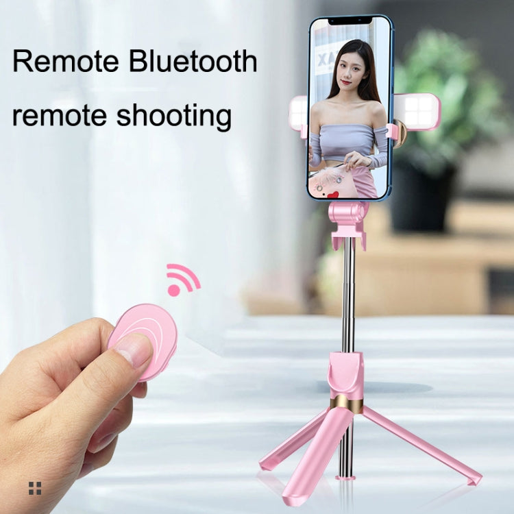XT06S Live Beauty Bluetooth Tripod Selfie Stick(Pink) - Selfie Sticks by PMC TechLife | Online Shopping South Africa | PMC TechLife | Buy Now Pay Later Mobicred
