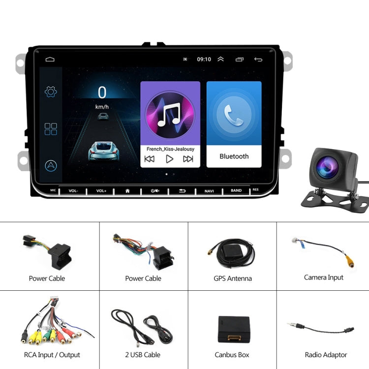 A3041 For Volkswagen 2+64G 9-inch Central Control Large Screen With Carplay Car Android10.0 Navigator Player, Style:Standard+AHD Camera - Car MP3 & MP4 & MP5 by PMC Jewellery | Online Shopping South Africa | PMC Jewellery | Buy Now Pay Later Mobicred