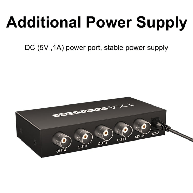1 In 4 Out SD-SDI / HD-SDI / 3G-SDI Distribution Amplifier Video SDI Splitter(EU Plug) - Splitter by PMC TechLife | Online Shopping South Africa | PMC TechLife