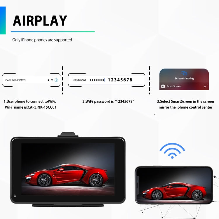 A3135 7 Inch HD Wired Smart Screen With Wireless CarPlay + Android Auto + Android With With 64G Memory Card - Car MP3 & MP4 & MP5 by PMC TechLife | Online Shopping South Africa | PMC TechLife | Buy Now Pay Later Mobicred