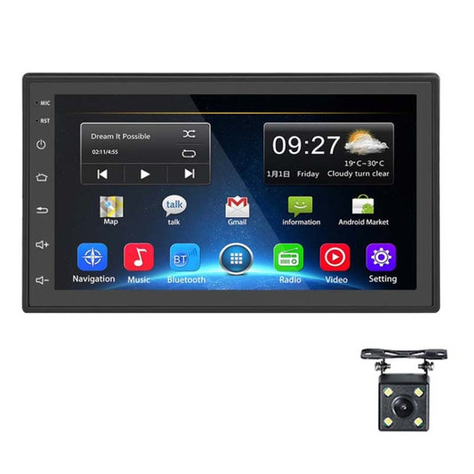 A2222KT 7 Inch Android Navigation WiFi Version 2+64G GPS Bluetooth 2.5D Screen Car Central Control MP5 Player, Style:Standard+4Lights Camera - Car MP3 & MP4 & MP5 by PMC Jewellery | Online Shopping South Africa | PMC Jewellery | Buy Now Pay Later Mobicred