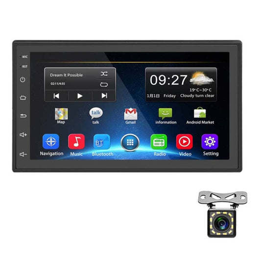 A2222KT 7 Inch Android Navigation WiFi Version 2+64G GPS Bluetooth 2.5D Screen Car Central Control MP5 Player, Style:Standard+12Lights Camera - Car MP3 & MP4 & MP5 by PMC Jewellery | Online Shopping South Africa | PMC Jewellery | Buy Now Pay Later Mobicred