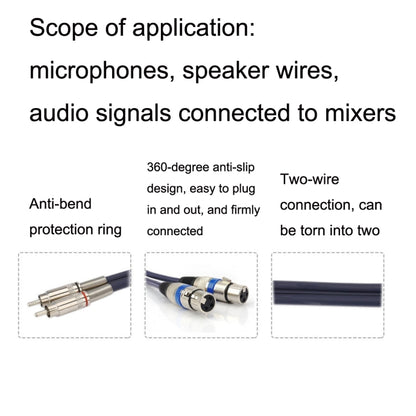 2RCA Male 2XLR Caron Female Speaker Audio Balance Cable, Length:20m - Microphone Audio Cable & Connector by PMC Jewellery | Online Shopping South Africa | PMC Jewellery | Buy Now Pay Later Mobicred