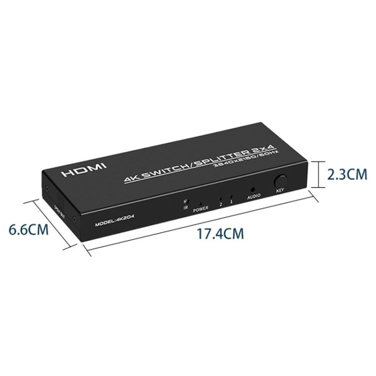 FJGEAR FJ-4K204 2 In 4 Out HD 4K Audio HDMI Switch Distributor, Plug Type:US Plug - Splitter by FJGEAR | Online Shopping South Africa | PMC Jewellery | Buy Now Pay Later Mobicred