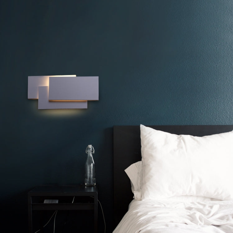 White square 18W Creative Simple Bedroom Bedside Living Room Restaurant Hotel Study Hall Corridor Aisle Light LED Tower Stack Wall Lamp(White Light) - Wall Lamps by PMc TechLife | Online Shopping South Africa | PMc TechLife | Buy Now Pay Later Mobicred
