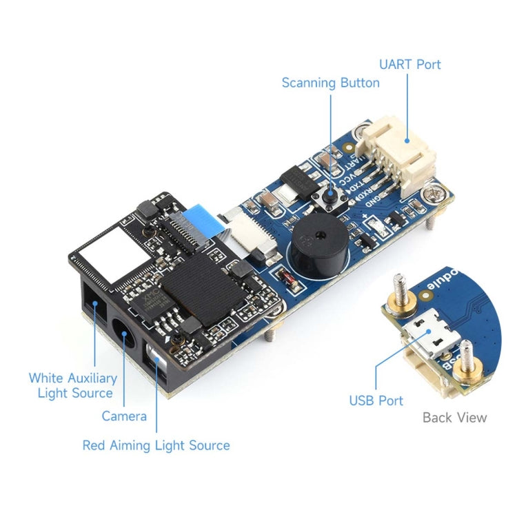 Waveshare 2D Codes Scanner Module Supports 4mil High-density Barcode Scanning,23962 - free shipping - PMC TechLife - Order now!