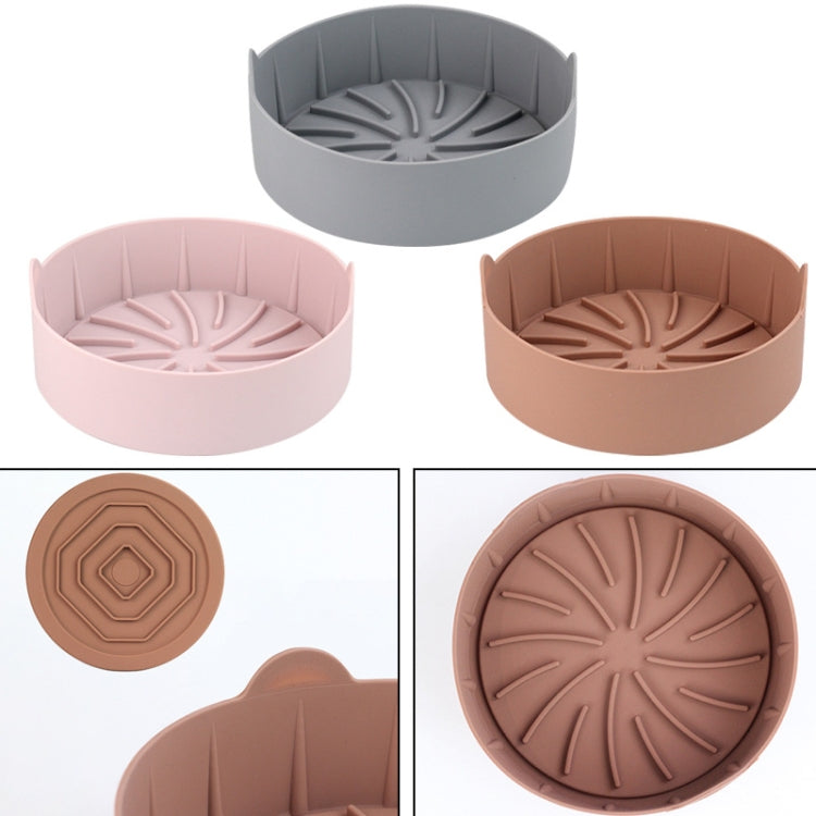 Air Fryer Silicone Grill Pan Accessories, Size: Round 16 cm(Pink) - Baking mat & Bakewares by PMc TechLife | Online Shopping South Africa | PMc TechLife | Buy Now Pay Later Mobicred