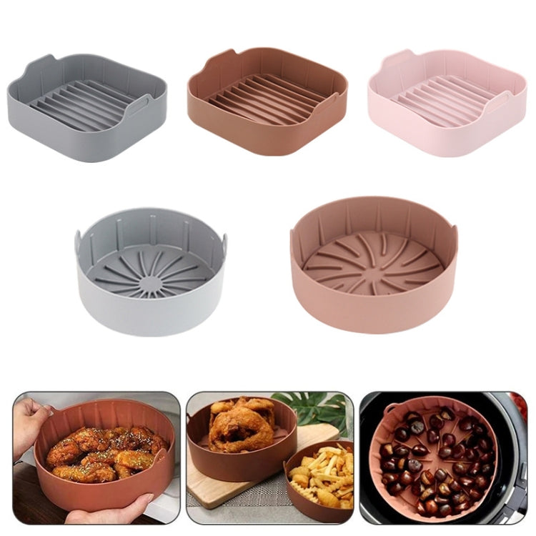 Air Fryer Silicone Grill Pan Accessories, Size: Round 16 cm(Pink) - Baking mat & Bakewares by PMc TechLife | Online Shopping South Africa | PMc TechLife | Buy Now Pay Later Mobicred