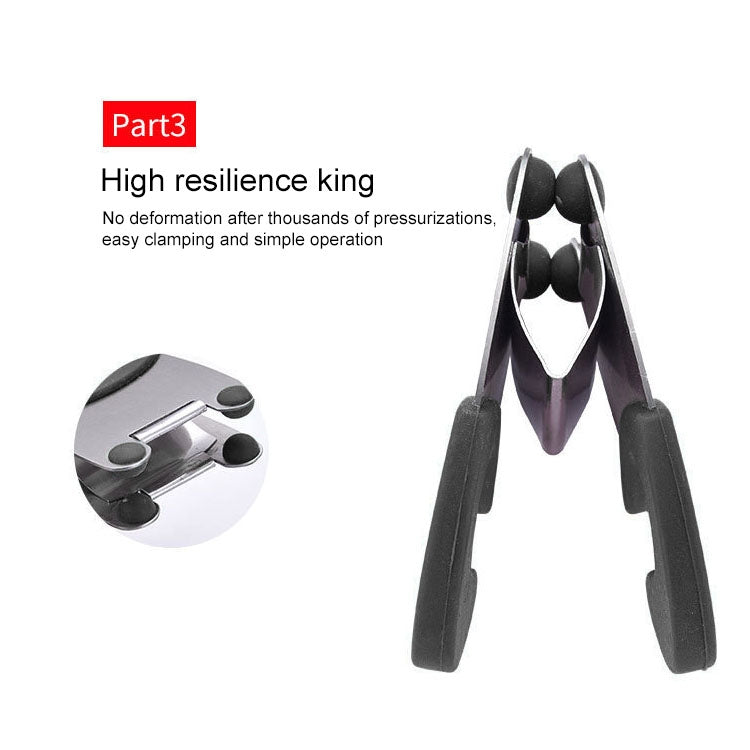 Stainless Steel Plastic Pan Edge Clamp Anti-Scald Rubber Bracket Kitchen Gadgets(Black) - Food Clips & Clips by PMC TechLife | Online Shopping South Africa | PMC TechLife | Buy Now Pay Later Mobicred