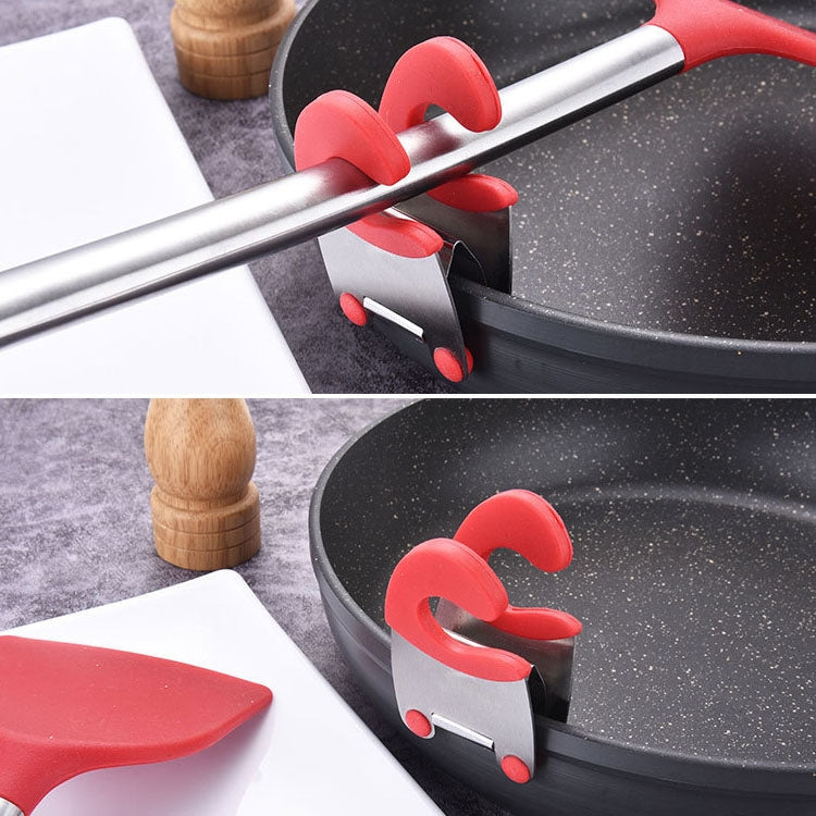 Stainless Steel Plastic Pan Edge Clamp Anti-Scald Rubber Bracket Kitchen Gadgets(Red) - Food Clips & Clips by PMC Jewellery | Online Shopping South Africa | PMC Jewellery | Buy Now Pay Later Mobicred