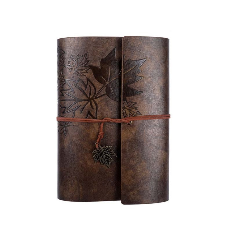 A5 PU Maple Retro Straps Handbook Loose-leaf Notebook(Dark Brown) - Notebooks by PMc TechLife | Online Shopping South Africa | PMc TechLife | Buy Now Pay Later Mobicred
