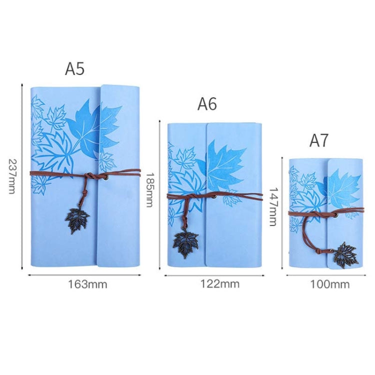 A5 PU Maple Retro Straps Handbook Loose-leaf Notebook(Coffee) - Notebooks by PMc TechLife | Online Shopping South Africa | PMc TechLife | Buy Now Pay Later Mobicred