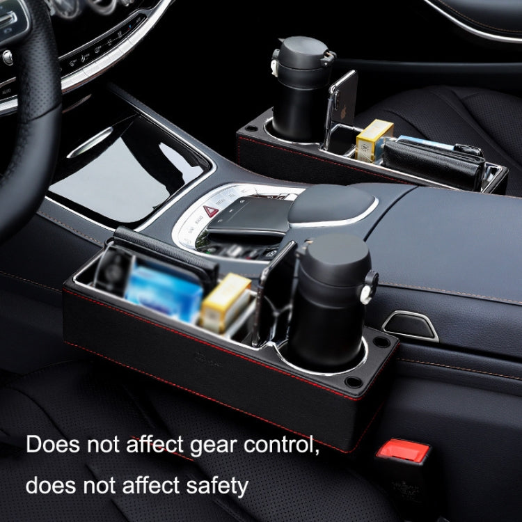SUSISUN SNH010 Car Seat Gap Storage Box, Style:Positive Drive USB Charging(Brown) - Stowing Tidying by SUSISUN | Online Shopping South Africa | PMC TechLife | Buy Now Pay Later Mobicred