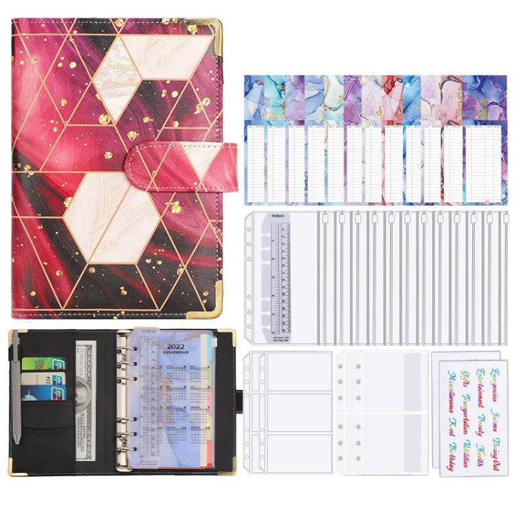 A6 Loose-leaf Notebook Budget Book Marbled Handbook,Style: Basic Model(Rose) - Notebooks by PMc TechLife | Online Shopping South Africa | PMc TechLife | Buy Now Pay Later Mobicred