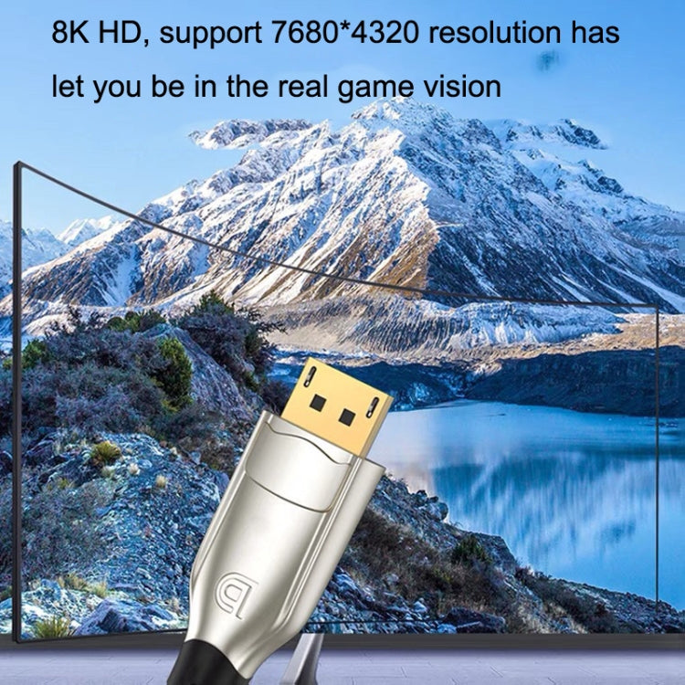 2m 1.4 Version DP Cable Gold-Plated Interface 8K High-Definition Display Computer Cable OD6.0MM 30AWG With Nylon Mesh(Gray) -  by PMC Jewellery | Online Shopping South Africa | PMC Jewellery | Buy Now Pay Later Mobicred