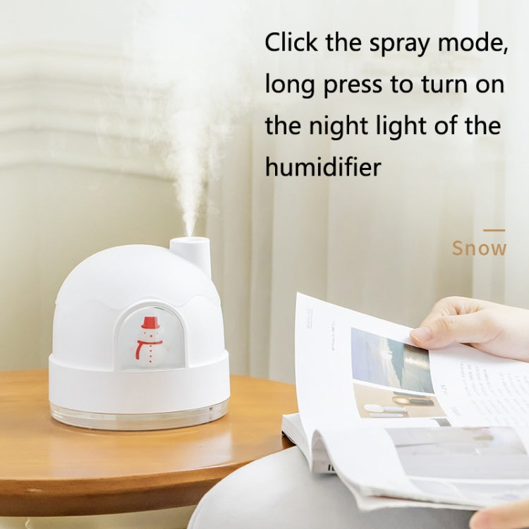 ZAY-H006 Charge Snowman Humidifier Night Light USB Mute Cute Desktop Air Mini Atomizer Air Humidifier(White) - free shipping - PMC TechLife - Order now!