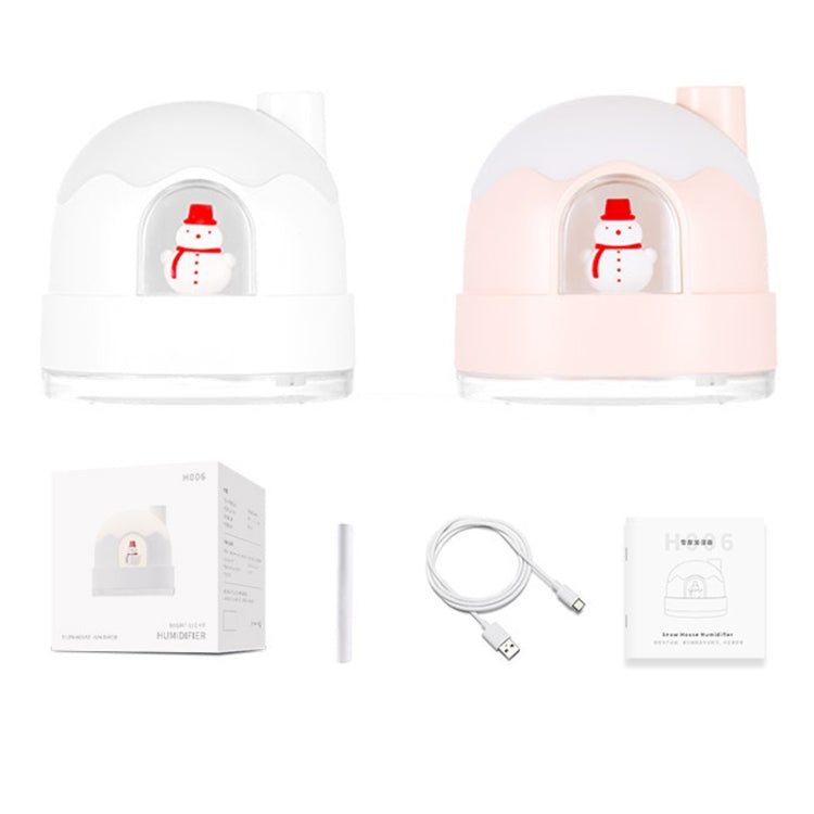 ZAY-H006 Charge Snowman Humidifier Night Light USB Mute Cute Desktop Air Mini Atomizer Air Humidifier(White) - free shipping - PMC TechLife - Order now!