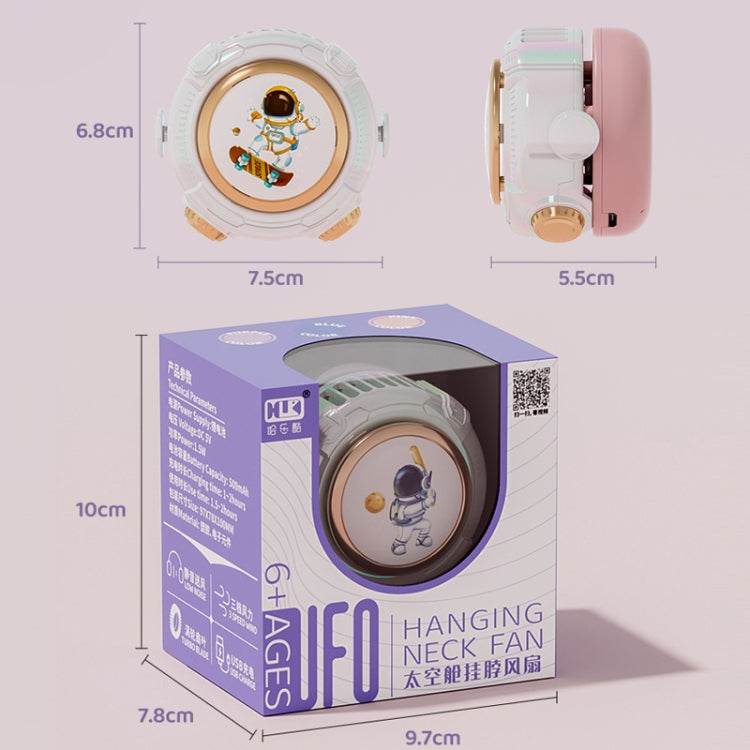 MD666-3 Cartoon Space Capsule Mini Portable Bladeless Hanging Neck Fan(Purple) - Electric Fans by PMC TechLife | Online Shopping South Africa | PMC TechLife | Buy Now Pay Later Mobicred