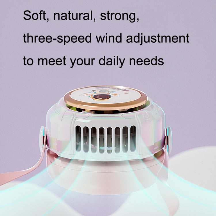 MD666-3 Cartoon Space Capsule Mini Portable Bladeless Hanging Neck Fan(Purple) - Electric Fans by PMC TechLife | Online Shopping South Africa | PMC TechLife | Buy Now Pay Later Mobicred