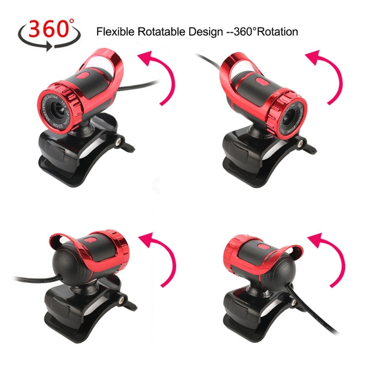 HXSJ A859 480P Computer Network Course Camera Video USB Camera Built-in Sound-absorbing Microphone(No Camera Function  Red) - free shipping - PMC Jewellery - Order now!