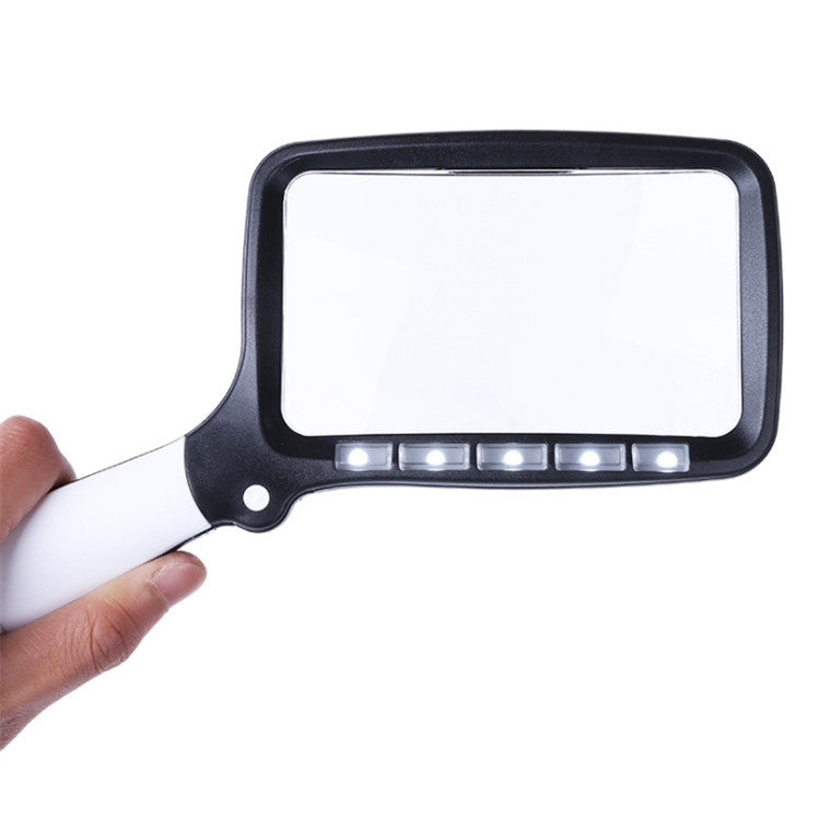2X Handheld Folding Five LED Lights For Elderly People Reading Newspapers HD Acrylic Optical Lens Magnifying Glass - Hand Held Style by PMC TechLife | Online Shopping South Africa | PMC TechLife | Buy Now Pay Later Mobicred
