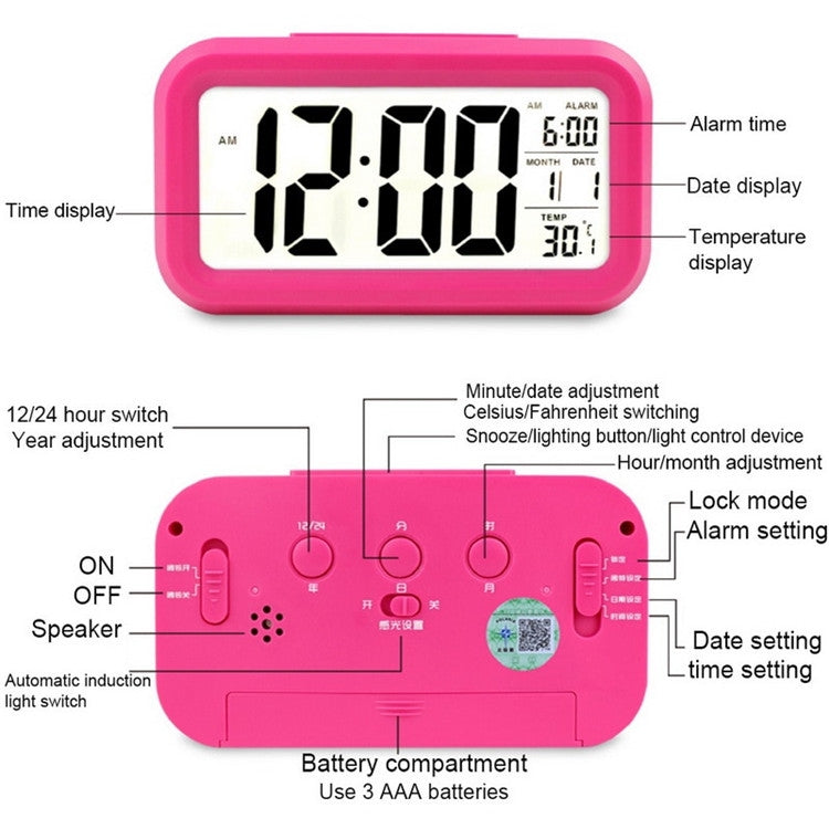 Temperature Type Lazy Snooze Alarm Mute Backlit Electronic Clock(Green) - free shipping - PMC TechLife - Order now!
