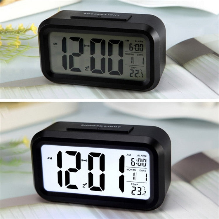 Temperature Type Lazy Snooze Alarm Mute Backlit Electronic Clock(Black) - Alarm Clocks by PMc TechLife | Online Shopping South Africa | PMc TechLife | Buy Now Pay Later Mobicred