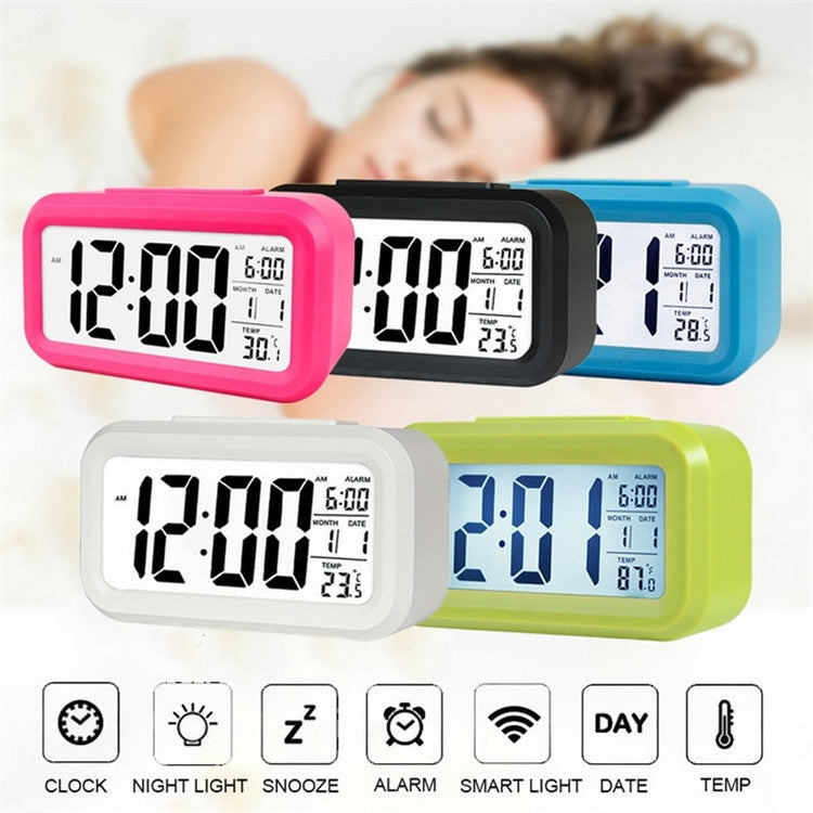 Temperature Type Lazy Snooze Alarm Mute Backlit Electronic Clock(Black) - Alarm Clocks by PMc TechLife | Online Shopping South Africa | PMc TechLife | Buy Now Pay Later Mobicred