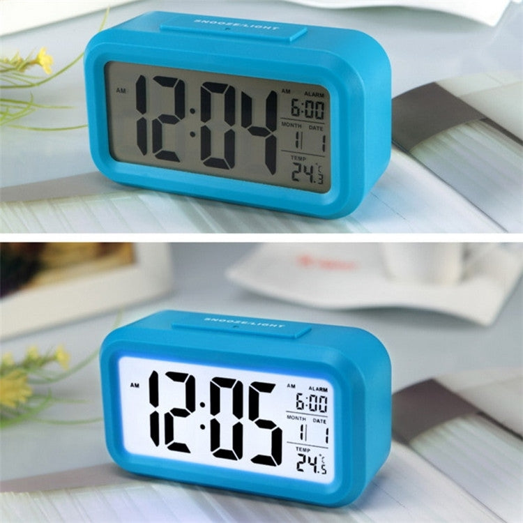 Temperature Type Lazy Snooze Alarm Mute Backlit Electronic Clock(Blue) - Alarm Clocks by PMc TechLife | Online Shopping South Africa | PMc TechLife | Buy Now Pay Later Mobicred