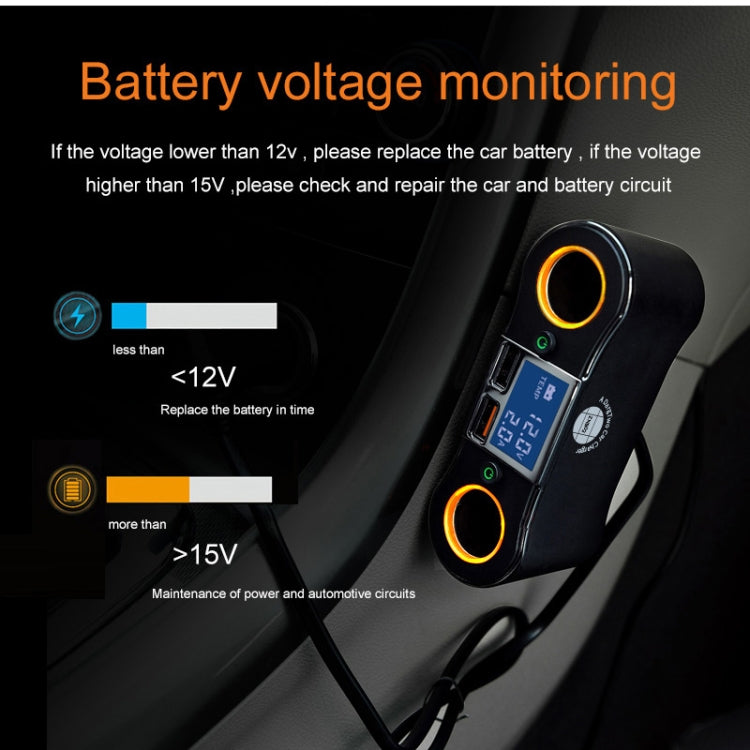 ZNB02 QC3.0 Fast Charge Car Charger Dual USB Car Cigarette Lighter(Orange Light) - Cigar Socket by PMC Jewellery | Online Shopping South Africa | PMC Jewellery | Buy Now Pay Later Mobicred