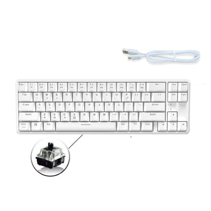 Ajazz K680T Mini USB Wired Dual-mode Charging 68-keys Laptop Bluetooth Mechanical Keyboard, Cable Length: 1.6m, Style:Black Shaft(White) - Wired Keyboard by Ajazz | Online Shopping South Africa | PMC Jewellery | Buy Now Pay Later Mobicred