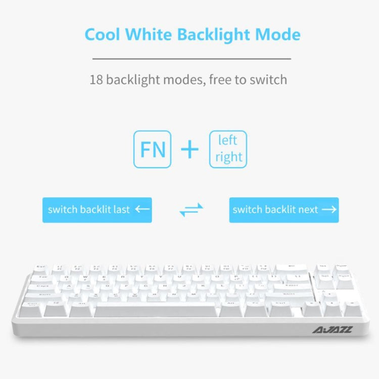 Ajazz K680T Mini USB Wired Dual-mode Charging 68-keys Laptop Bluetooth Mechanical Keyboard, Cable Length: 1.6m, Style:Black Shaft(White) - Wired Keyboard by Ajazz | Online Shopping South Africa | PMC Jewellery | Buy Now Pay Later Mobicred