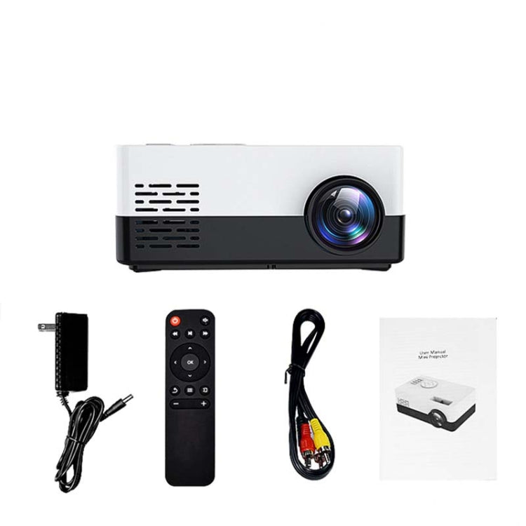 S261/J16 Home Mini HD 1080P Portable LED Projector, Support TF Card / AV / U Disk, Plug Specification:AU Plug(White Black) - Mini Projector by PMC Jewellery | Online Shopping South Africa | PMC Jewellery | Buy Now Pay Later Mobicred