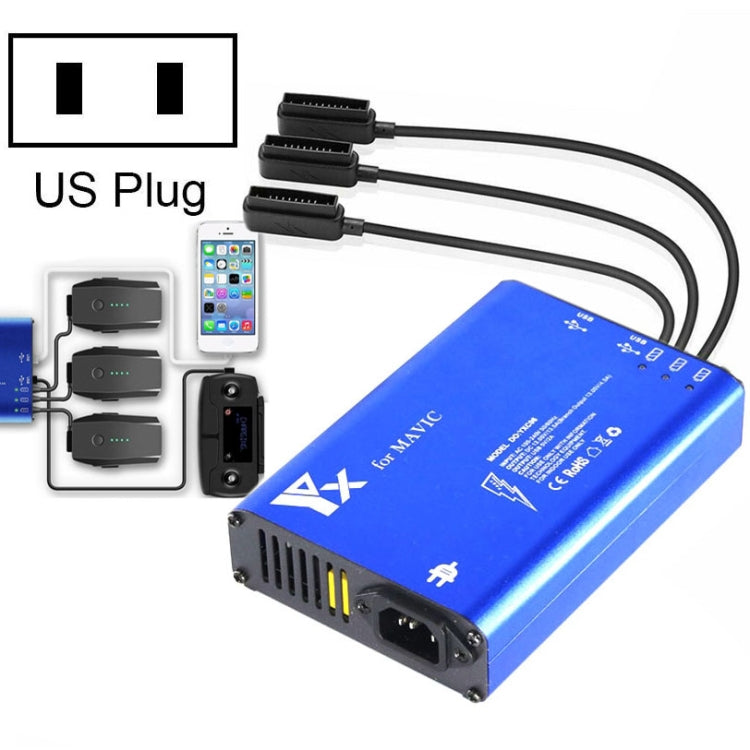 For DJI MAVIC Pro Aluminum Alloy 5 in 1 Hub Intelligent Battery Controller Charger, Plug Type:US Plug - Charger by PMC TechLife | Online Shopping South Africa | PMC TechLife | Buy Now Pay Later Mobicred