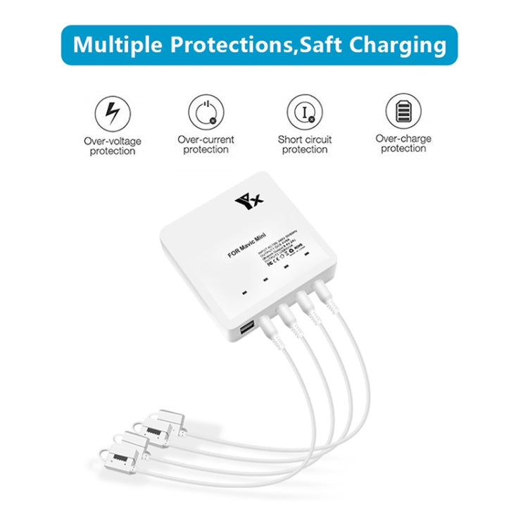 For DJI Mavic Mini Charger Battery USB 6 in 1 Hub Intelligent Battery Controller Charger, Plug Type:US Plug - Charger by PMC Jewellery | Online Shopping South Africa | PMC Jewellery | Buy Now Pay Later Mobicred