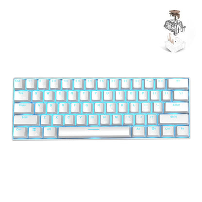 RK61 61 Keys Bluetooth / 2.4G Wireless / USB Wired Three Modes Tablet Mobile Gaming Mechanical Keyboard, Cable Length: 1.5m, Style:Tea Shaft(White) - Wired Keyboard by PMC Jewellery | Online Shopping South Africa | PMC Jewellery | Buy Now Pay Later Mobicred