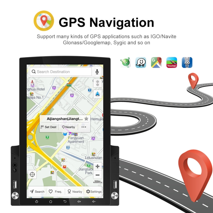 9.7 inch Vertical Screen HD 2.5D Glass Car MP5 Player Android Navigation All-in-one Machine, Specification:Standard+12 Lights Camera - Car MP3 & MP4 & MP5 by PMC TechLife | Online Shopping South Africa | PMC TechLife | Buy Now Pay Later Mobicred