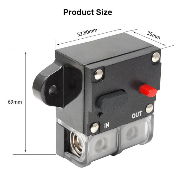 300A Auto Circuit Breaker Car Audio Fuse Holder Power Insurance Automatic Switch(Black) - Fuse by PMC TechLife | Online Shopping South Africa | PMC TechLife | Buy Now Pay Later Mobicred