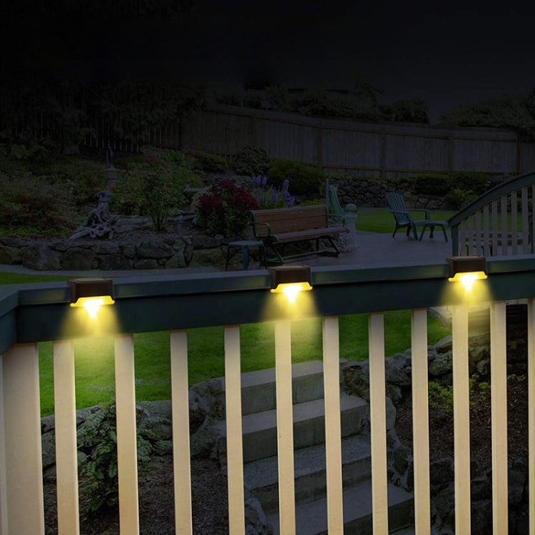 4 PCS Solar Railing Light Staircase Light Outdoor Waterproof LED Step Light Garden Decoration Landscape Light, Warm White Light(Brown) - Street Lights by PMC TechLife | Online Shopping South Africa | PMC TechLife | Buy Now Pay Later Mobicred