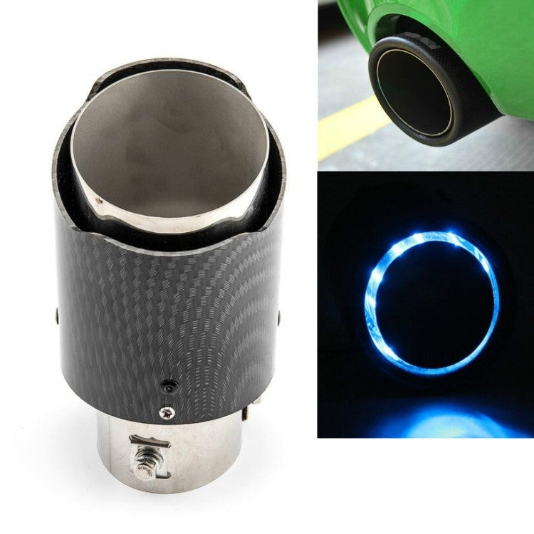 Car Modification Carbon Fiber Luminous Tail Throat LED Lights Modified Car Exhaust Pipe Spitfire Tail Throat, Style:Side(Blue) - Exhaust Pipes by PMC TechLife | Online Shopping South Africa | PMC TechLife | Buy Now Pay Later Mobicred