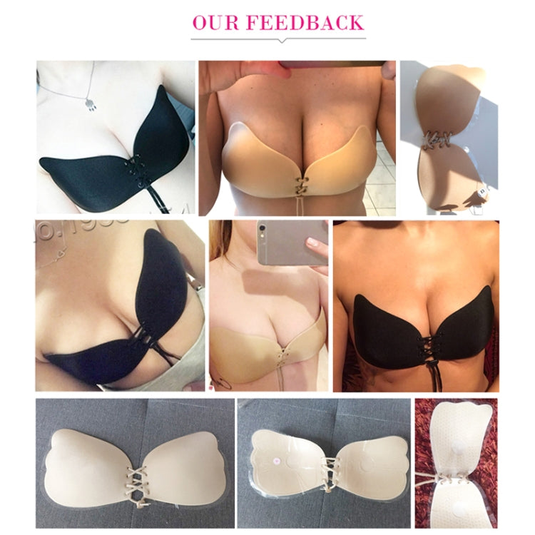 Women Self-Adhesive Strapless Bandage Blackless Solid Bra Silicone Underwear Invisible Bra, Size:M (T Black) - free shipping - PMC TechLife - Order now!