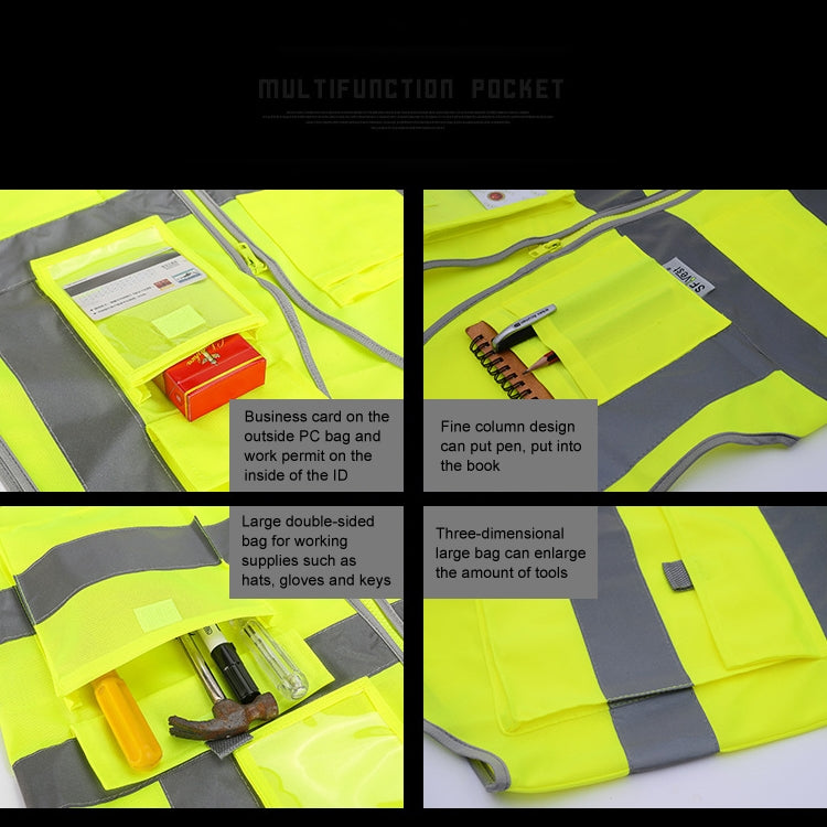 Multi-pockets Safety Vest Reflective Workwear Clothing, Size:XXL-Chest 130cm(Black) - Reflective Safety Clothing by PMC Jewellery | Online Shopping South Africa | PMC Jewellery | Buy Now Pay Later Mobicred