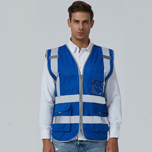 Multi-pockets Safety Vest Reflective Workwear Clothing, Size:XXL-Chest 130cm(Blue) - Reflective Safety Clothing by PMC Jewellery | Online Shopping South Africa | PMC Jewellery | Buy Now Pay Later Mobicred